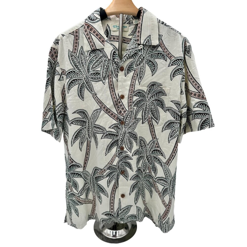 Vintage Hawaiian Caribbean Silk Mens Shirt Sz M, Classic Resortwear, Cruise Wear